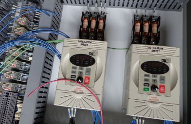 WIEGMANN ENCLOSURE WITH WIRING FUSES AND DRIVES USED